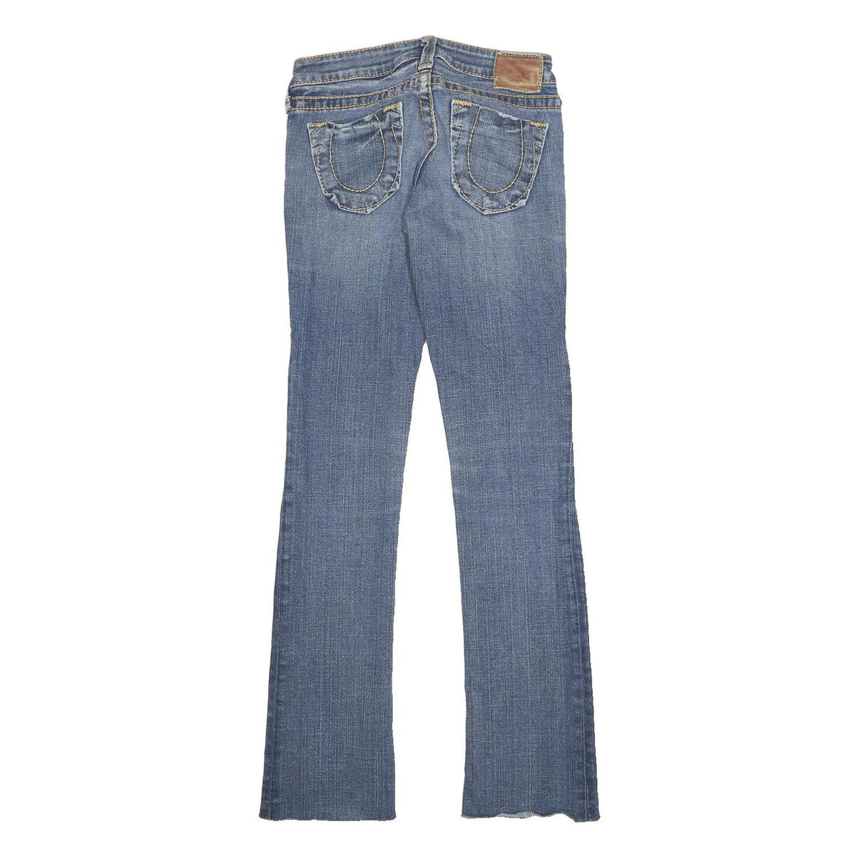TRUE RELIGION Womens Blue Slim Bootcut Denim Medium Cotton Blend W26 L31 Zip