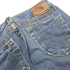 TRUE RELIGION Womens Blue Slim Bootcut Denim Medium Cotton Blend W26 L31 Zip