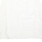 ELKONE Womens White Shirt M Embroidered Cotton Blend Long Sleeve Button