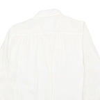 ELKONE Womens White Shirt M Embroidered Cotton Blend Long Sleeve Button