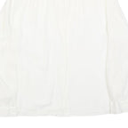 ELKONE Womens White Shirt M Embroidered Cotton Blend Long Sleeve Button