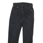 LEVI'S Womens Black Regular Fit Straight Denim Jeans W26 L26 Classic Zip Cotton