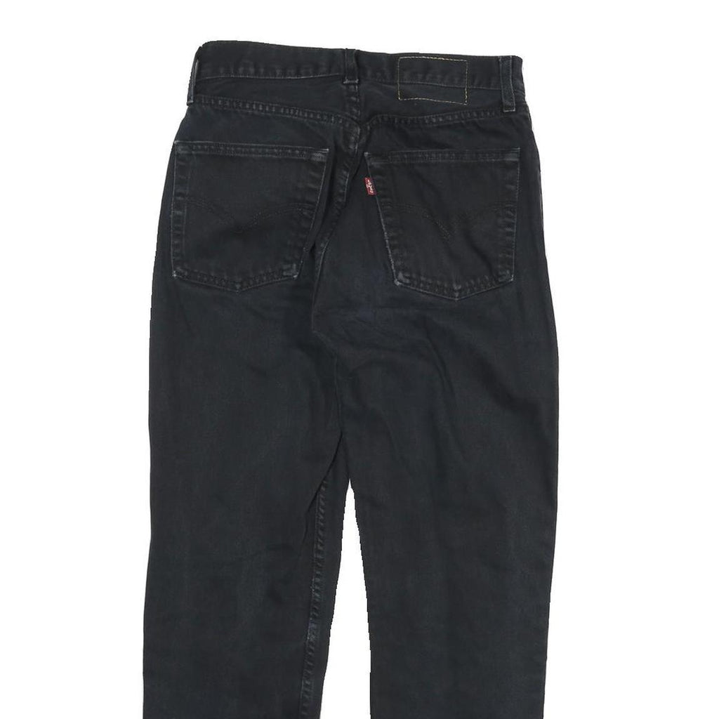 LEVI'S Womens Black Regular Fit Straight Denim Jeans W26 L26 Classic Zip Cotton