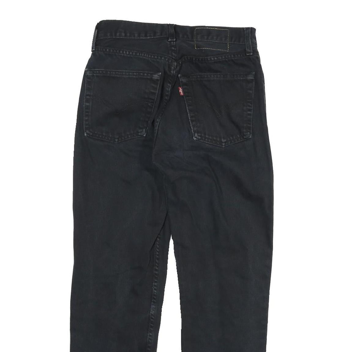 LEVI'S Womens Black Regular Fit Straight Denim Jeans W26 L26 Classic Zip Cotton