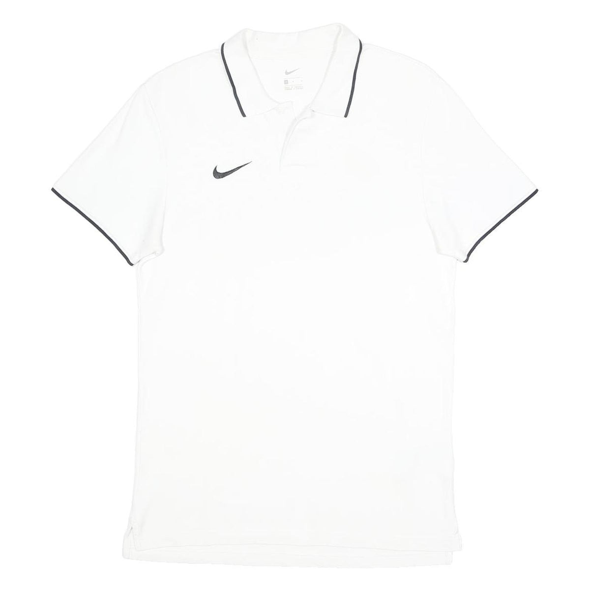 NIKE Mens White Polo Shirt Short Sleeve Cotton M Logo Sport Casual
