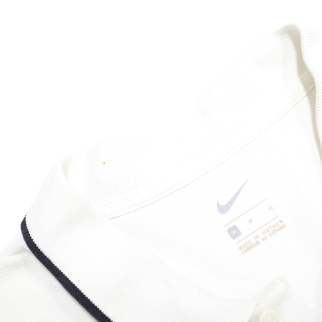 NIKE Mens White Polo Shirt Short Sleeve Cotton M Logo Sport Casual