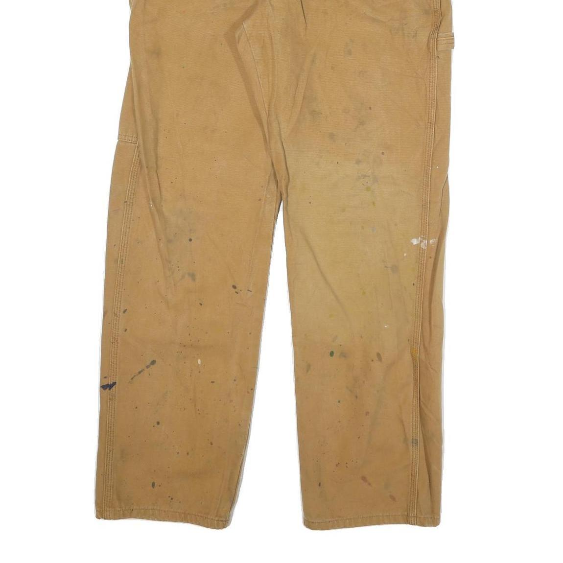 DICKIES Mens Cotton Blend Beige Regular Fit Straight Leg Trousers W32 L31