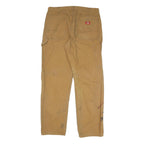 DICKIES Mens Cotton Blend Beige Regular Fit Straight Leg Trousers W32 L31