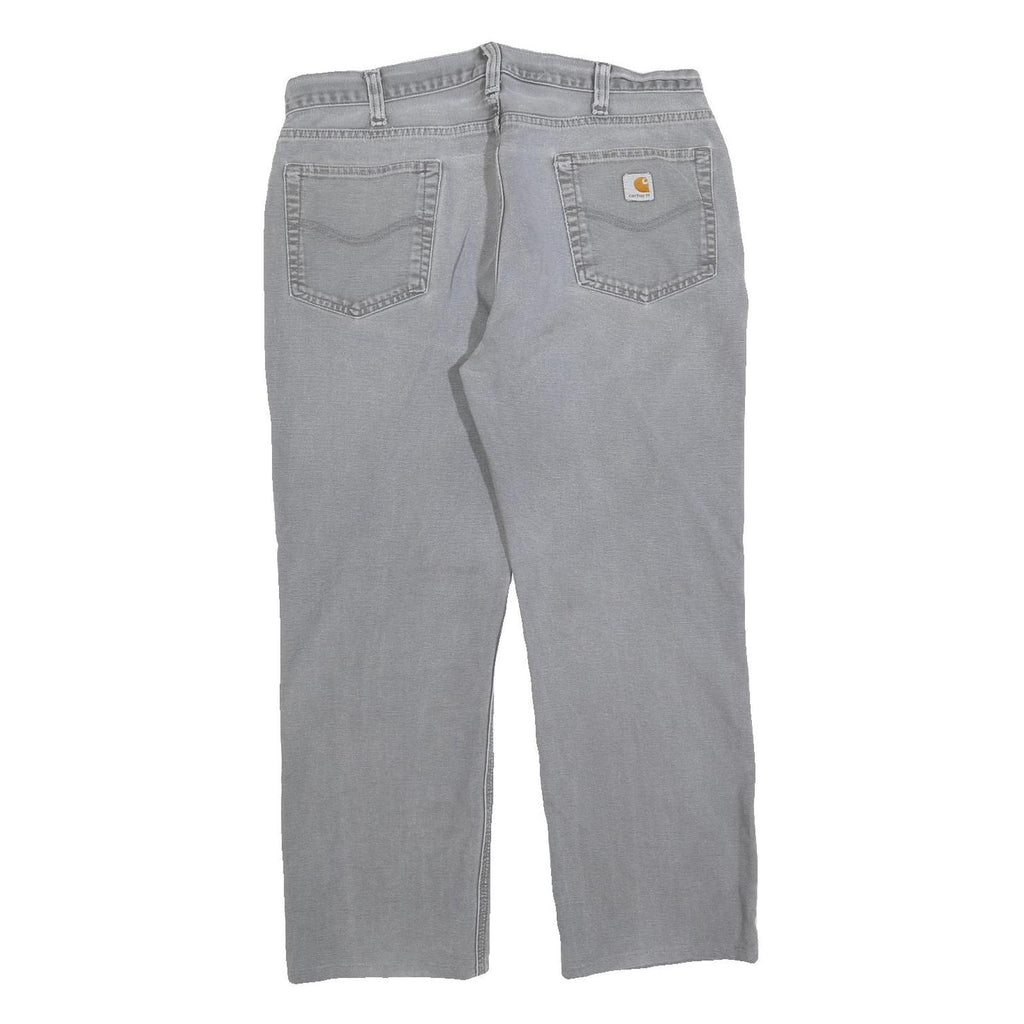 CARHARTT Mens Jeans Grey Relaxed Straight Denim Medium W36 L27 Workwear Zip