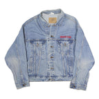 INTERNATIONAL DENIM Mens Blue Cotton Denim Jacket XL Button Plain Casual Classic