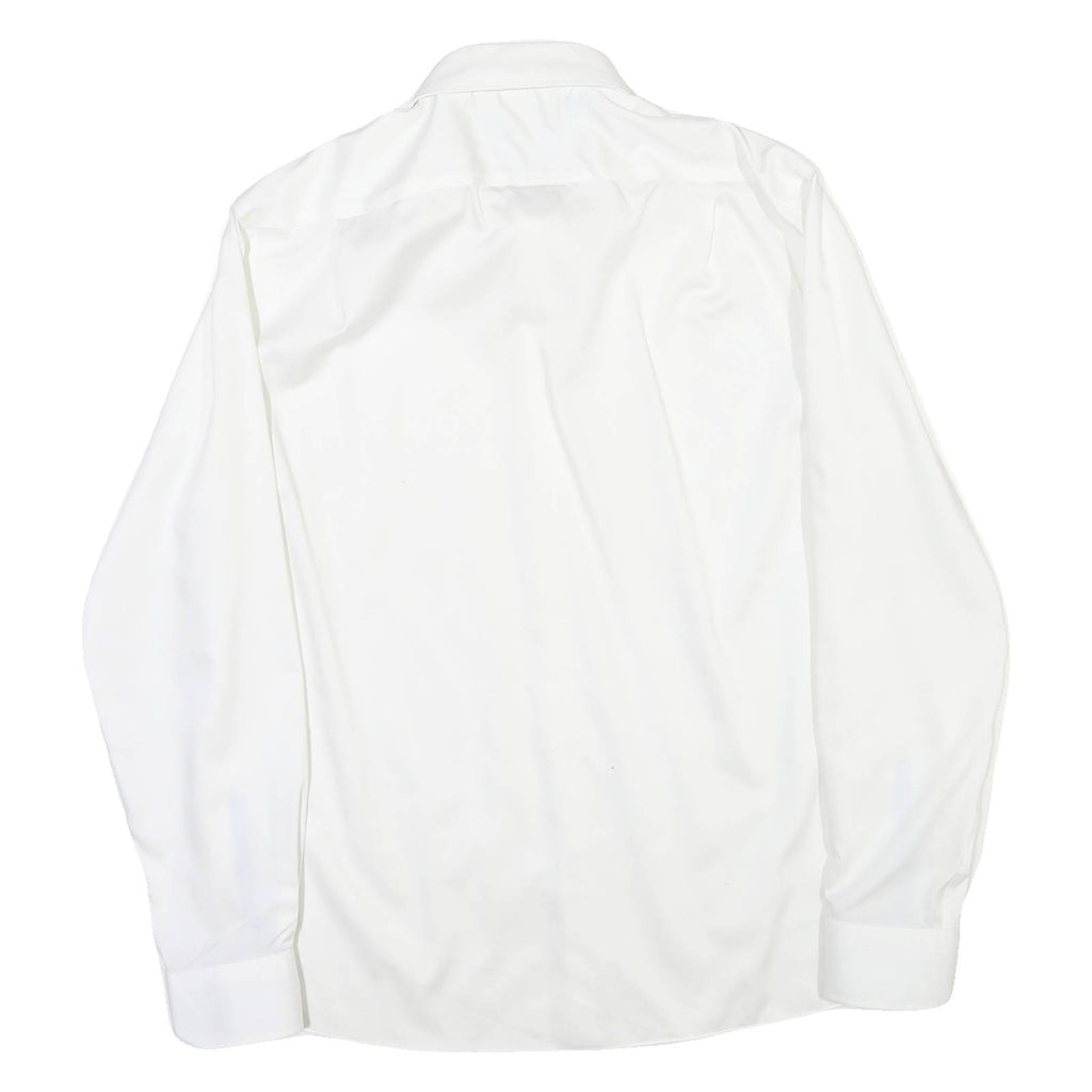 TOMMY HILFIGER Mens White Plain Shirt L Classic Formal Button Down Collar