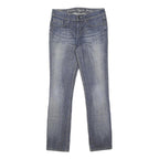 ESPRIT Womens Slim Blue Denim Light W28 L32 Faded Detail Zip Cotton Blend Jeans