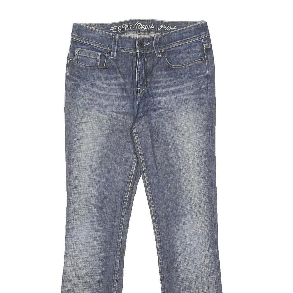 ESPRIT Womens Slim Blue Denim Light W28 L32 Faded Detail Zip Cotton Blend Jeans