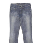 ESPRIT Womens Slim Blue Denim Light W28 L32 Faded Detail Zip Cotton Blend Jeans