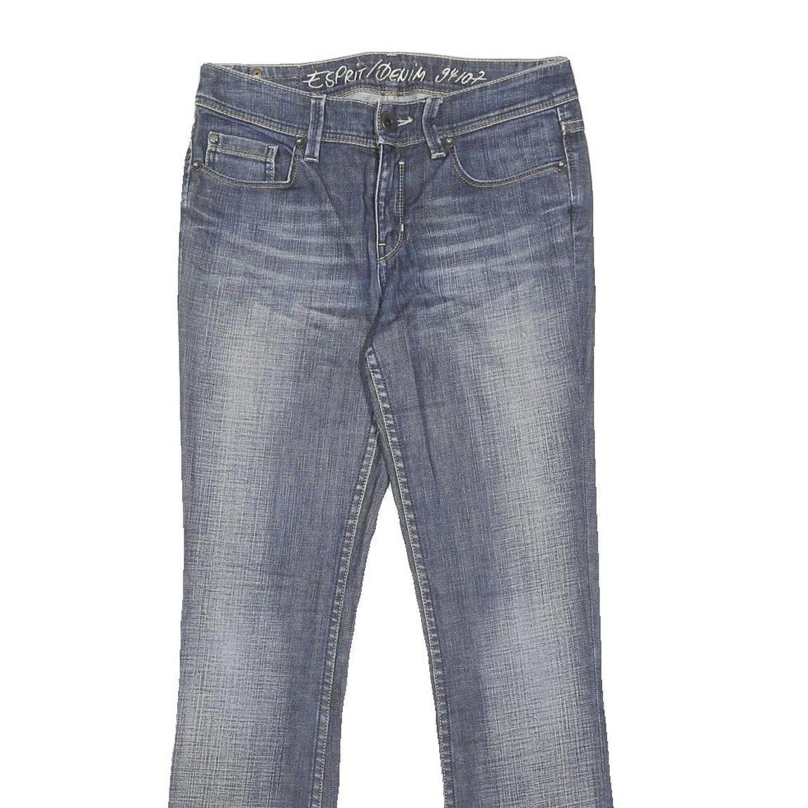 ESPRIT Womens Slim Blue Denim Light W28 L32 Faded Detail Zip Cotton Blend Jeans
