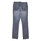 ESPRIT Womens Slim Blue Denim Light W28 L32 Faded Detail Zip Cotton Blend Jeans