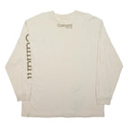 CARHARTT Mens Cream White Logo Print Long Sleeve Crew Neck XL Cotton Shirt