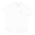 LACOSTE Mens White Cotton Blend Short Sleeve Shirt M Classic Logo Casual