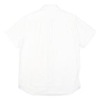 LACOSTE Mens White Cotton Blend Short Sleeve Shirt M Classic Logo Casual