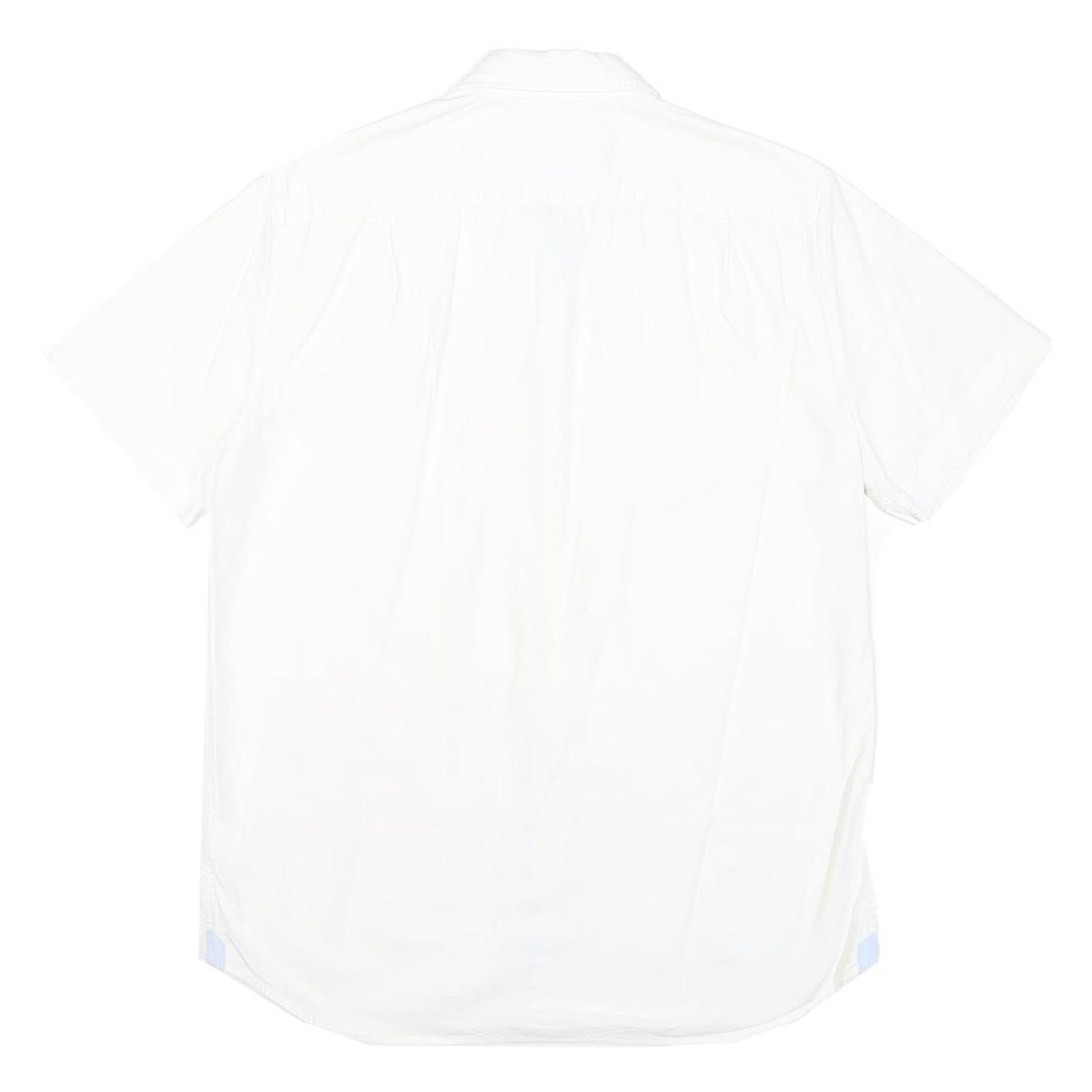 LACOSTE Mens White Cotton Blend Short Sleeve Shirt M Classic Logo Casual