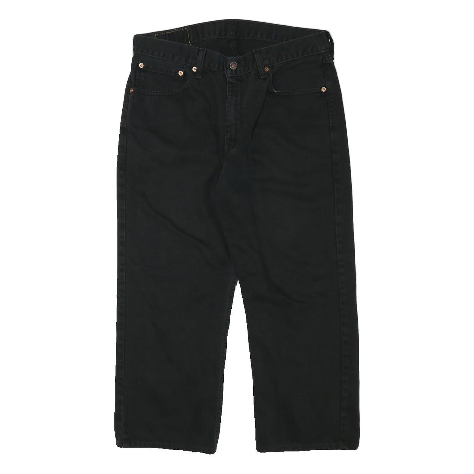 LEVI'S Mens Black Regular Straight Denim Medium W32 L23 Cotton Blend Zip Jeans