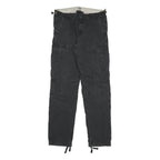 CARHARTT Mens Cotton Blend Black Relaxed Cargo Trousers W30 L31 Workwear Zip