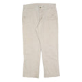 CARHARTT Mens Cotton Blend Beige Relaxed Straight Trousers W36 L32 Workwear Zip