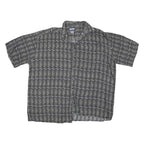 ALTERNATIVE Mens Black & White Pattern Rayon Shirt XL Casual Short Sleeve