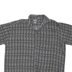 ALTERNATIVE Mens Black & White Pattern Rayon Shirt XL Casual Short Sleeve