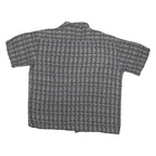 ALTERNATIVE Mens Black & White Pattern Rayon Shirt XL Casual Short Sleeve