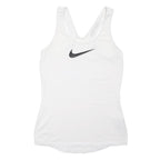 NIKE PRO Womens White & Black Athletic Vest S Sleeveless Scoop Neck Sports