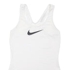 NIKE PRO Womens White & Black Athletic Vest S Sleeveless Scoop Neck Sports