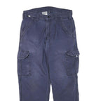 CARHARTT Mens Cotton Blend Navy Blue Regular Fit Cargo Trousers W33 L30 Utility