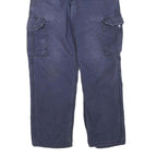 CARHARTT Mens Cotton Blend Navy Blue Regular Fit Cargo Trousers W33 L30 Utility