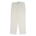 DOCKERS Mens Cotton Blend White Regular Straight Trousers W30 L29 Classic Zip