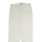 DOCKERS Mens Cotton Blend White Regular Straight Trousers W30 L29 Classic Zip