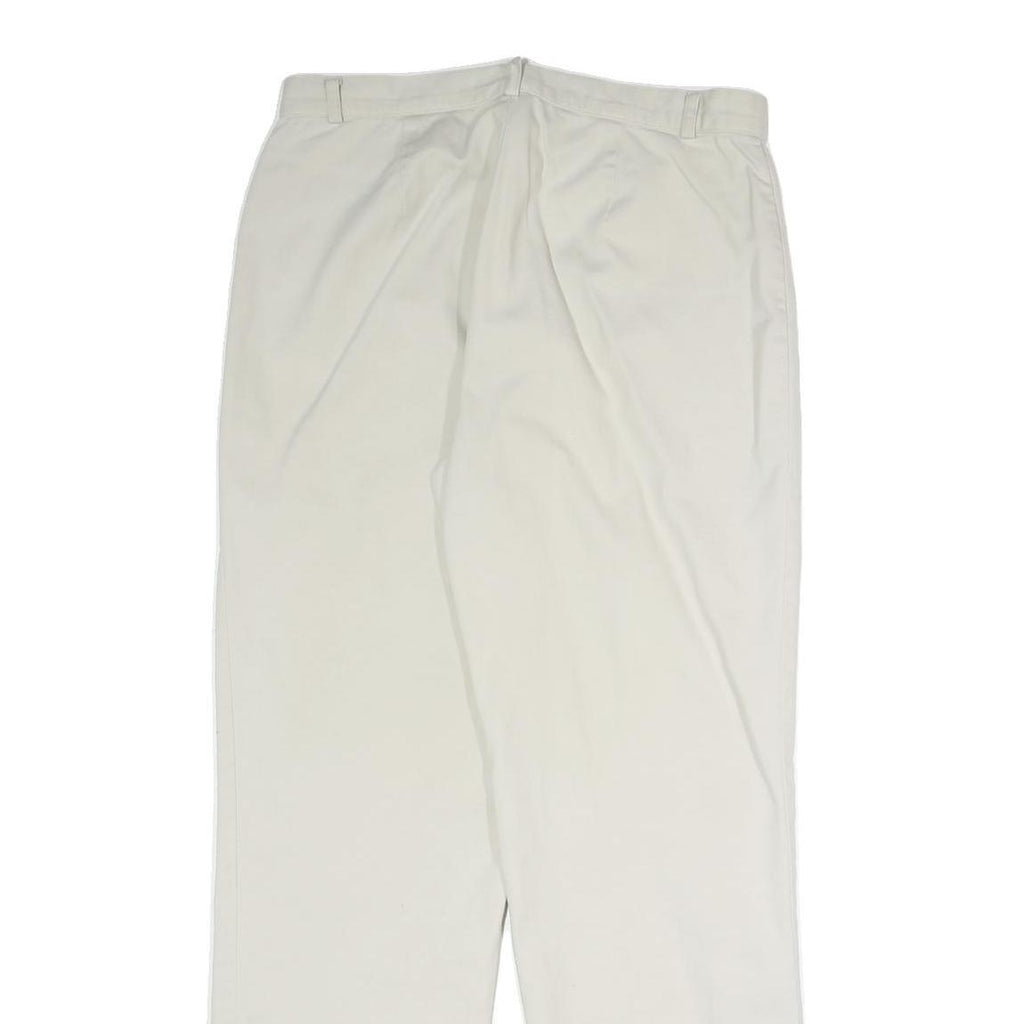 DOCKERS Mens Cotton Blend White Regular Straight Trousers W30 L29 Classic Zip