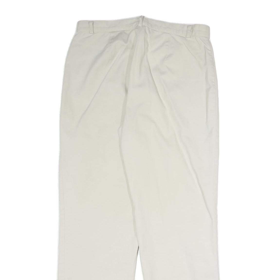 DOCKERS Mens Cotton Blend White Regular Straight Trousers W30 L29 Classic Zip