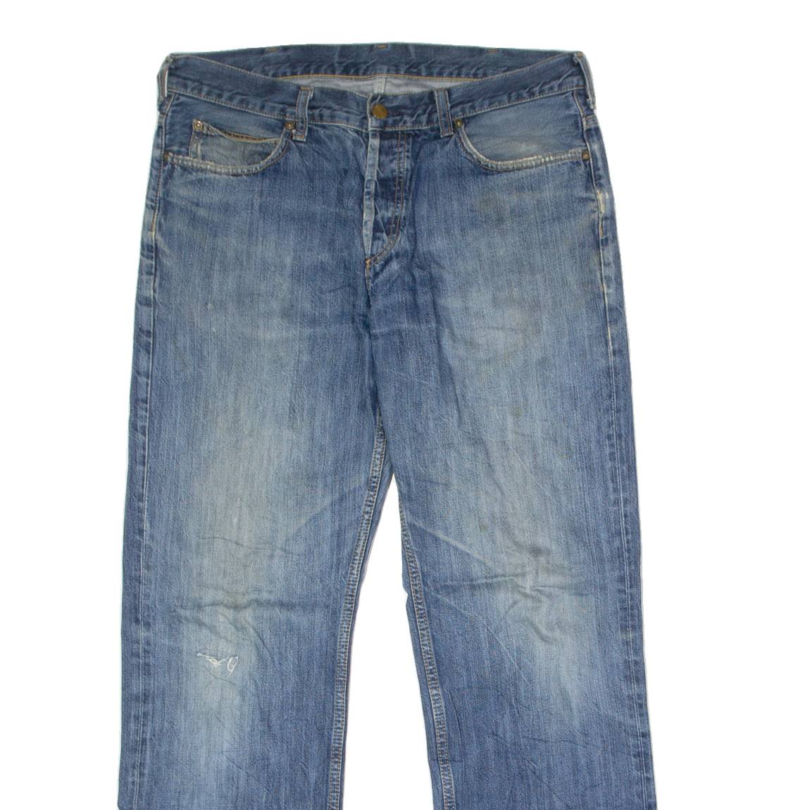 CARHARTT WIP Texas Mens Jeans Blue Regular Straight Stone Wash W36 L31
