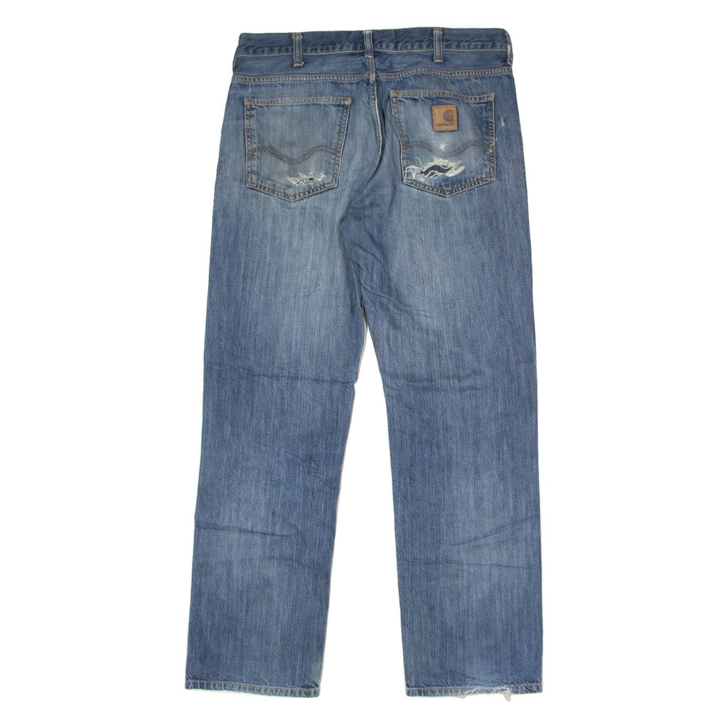 CARHARTT WIP Texas Mens Jeans Blue Regular Straight Stone Wash W36 L31