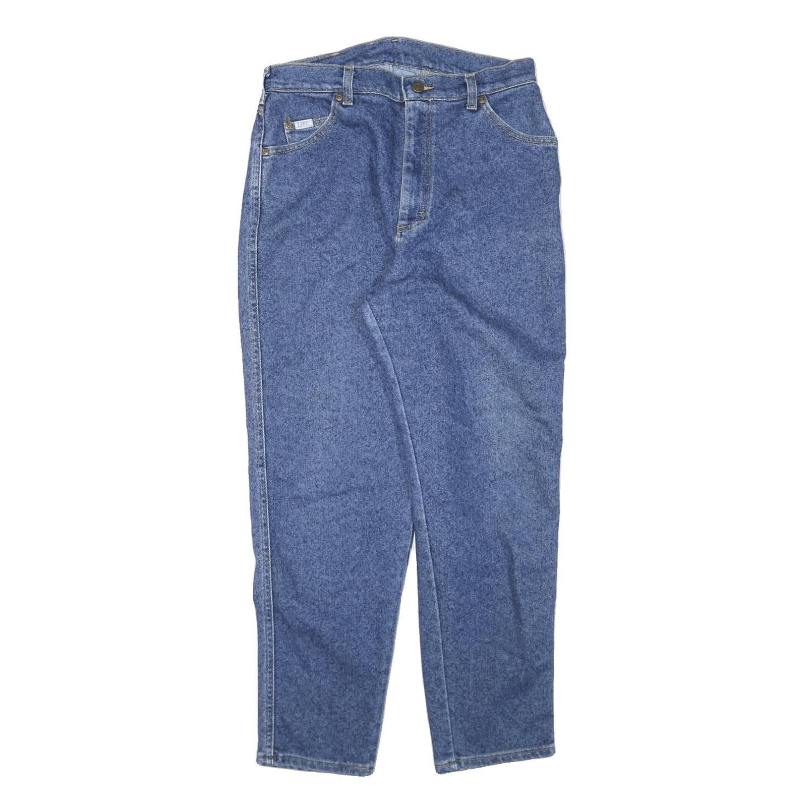 LEE Womens Relaxed Blue Denim Medium Wash Jeans W30 L26 Classic Style Zip