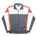 KAPPA Mens Grey & White Red Logo Tape Track Jacket L Polyester Zip