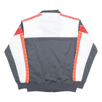 KAPPA Mens Grey & White Red Logo Tape Track Jacket L Polyester Zip