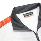 KAPPA Mens Grey & White Red Logo Tape Track Jacket L Polyester Zip
