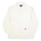 TRESORS DES OCEANS Womens White Button Cotton Blend Jacket M Plain Casual Smart