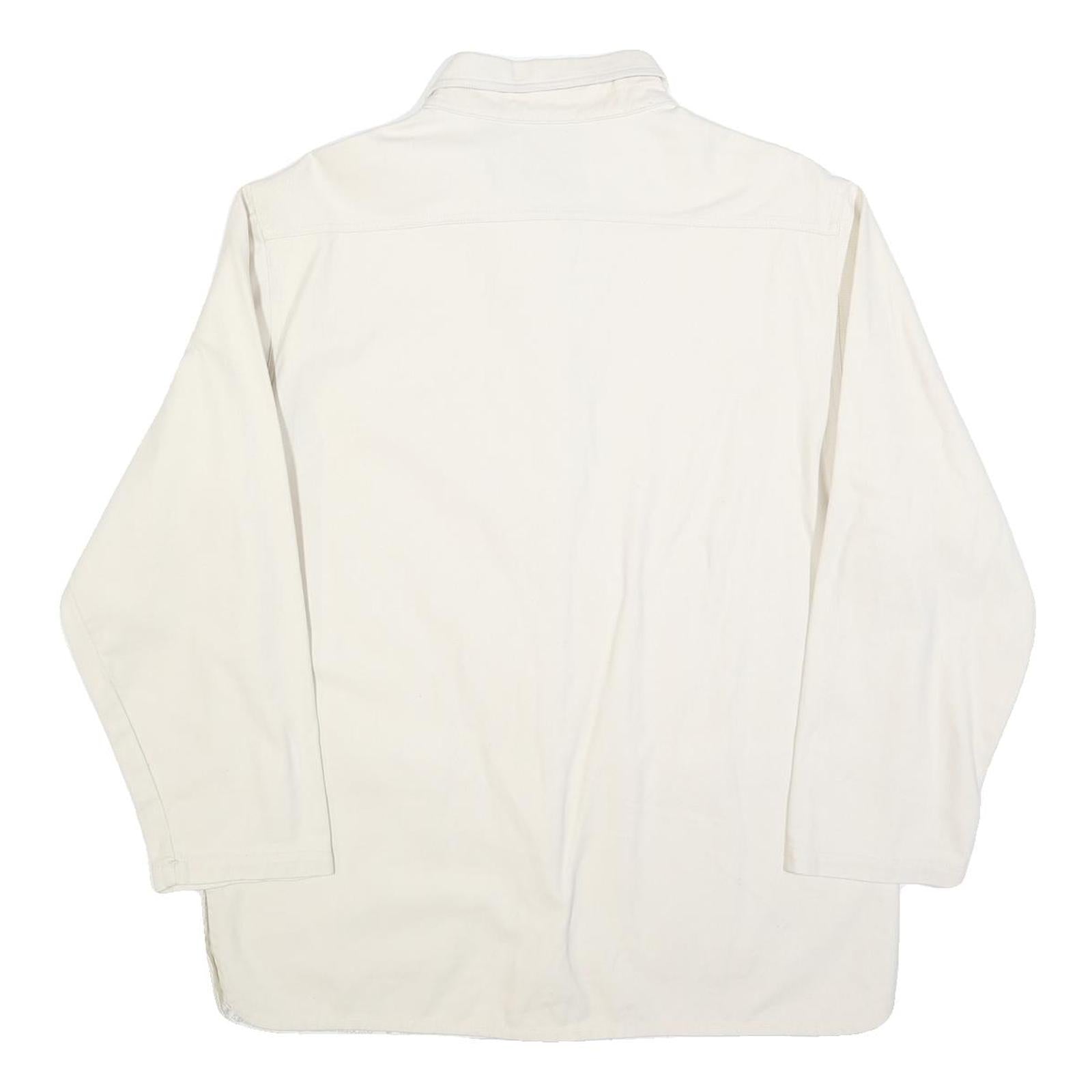 TRESORS DES OCEANS Womens White Button Cotton Blend Jacket M Plain Casual Smart