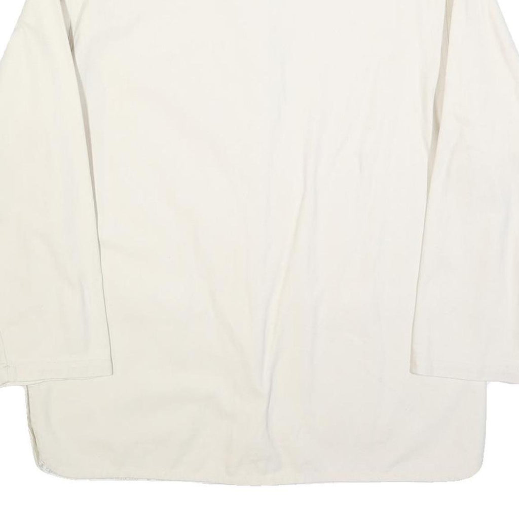 TRESORS DES OCEANS Womens White Button Cotton Blend Jacket M Plain Casual Smart