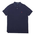POLO RALPH LAUREN Mens Navy Blue Short Sleeve Plain L Cotton Blend Polo Shirt