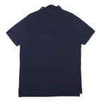 POLO RALPH LAUREN Mens Navy Blue Short Sleeve Plain L Cotton Blend Polo Shirt