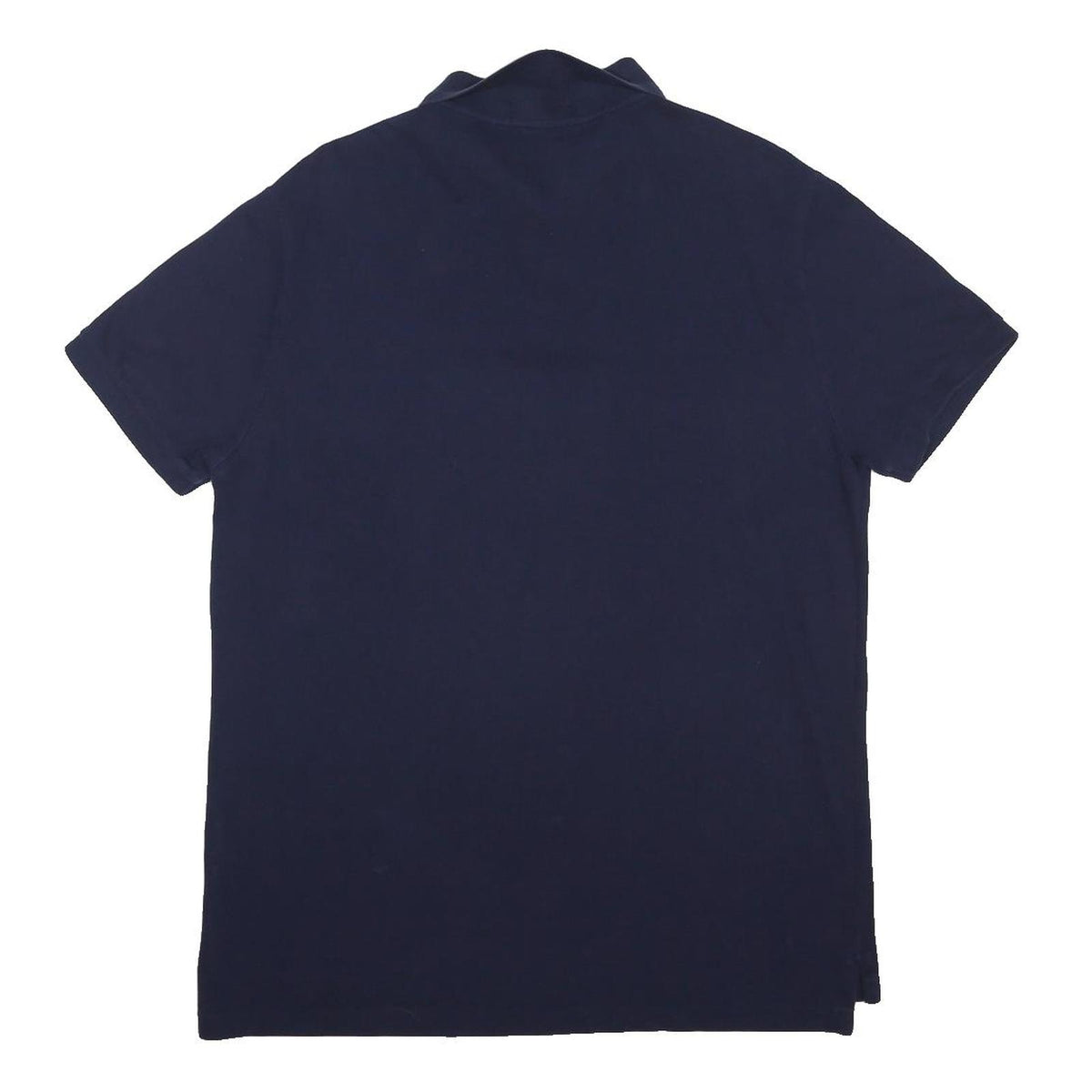 POLO RALPH LAUREN Mens Navy Blue Short Sleeve Plain L Cotton Blend Polo Shirt